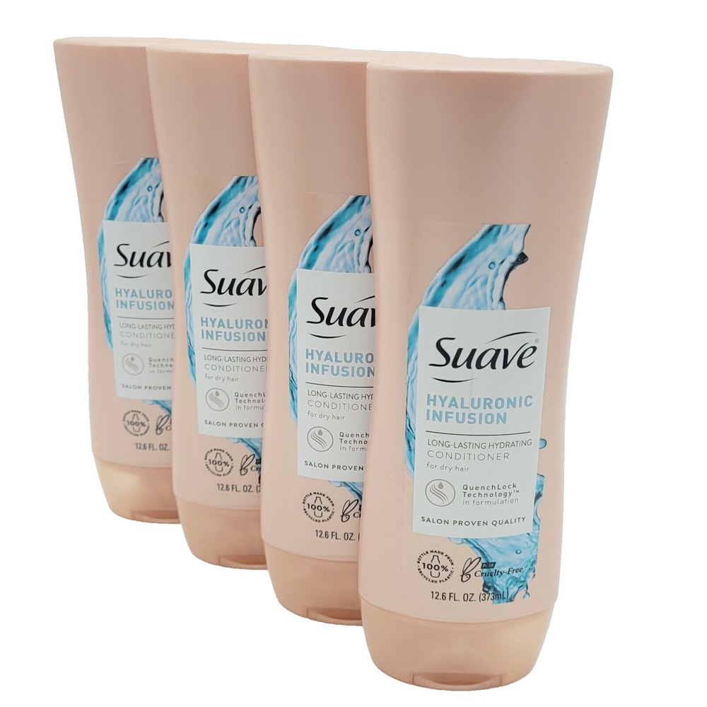 4-Pack Suave Conditioner Hyaluronic Acid 12.6oz‎ Deep Hydration Dry/Damage Hair